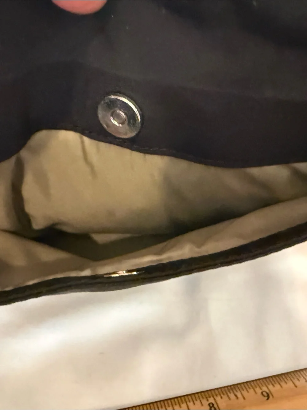 Tumi Black Nylon Messenger Crossbody with Silver Accents